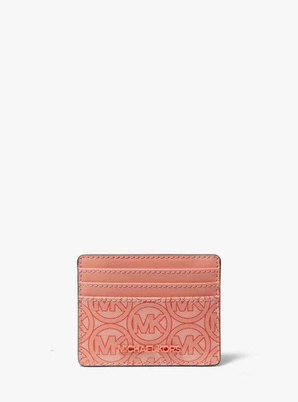 Damske Penazenky Michael Kors Jodie Logo Jacquard Card Case Ruzove - Doplnky Michael Kors Obchod | HDYNG-6359